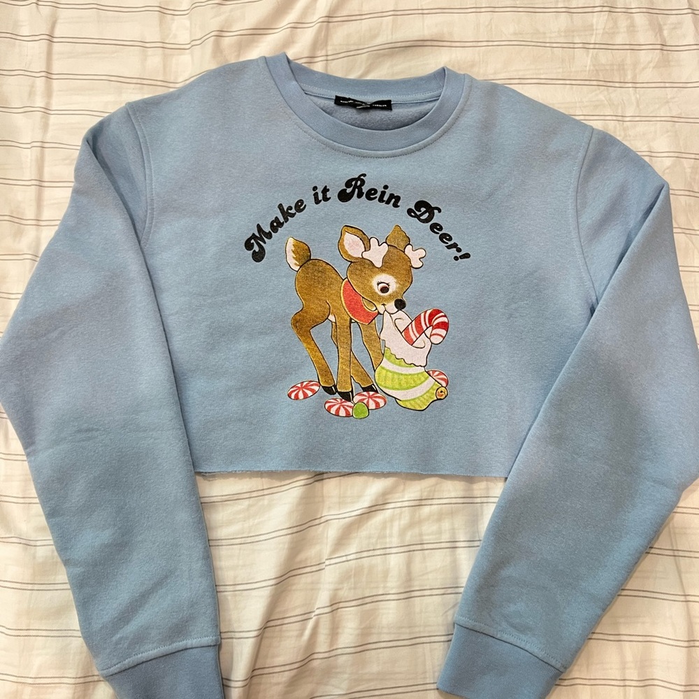 New Girl Order Cropped Fleece Sweatshirt, XS